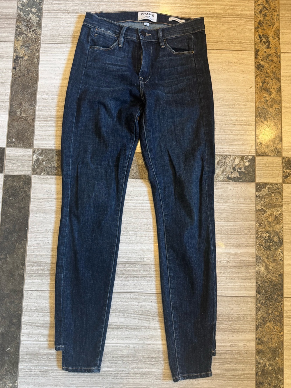 Frame Denim Dark Indigo Skinny Jeans
